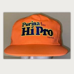 VTG 80’s Purina HiPro Neon Orange Trucker Hat